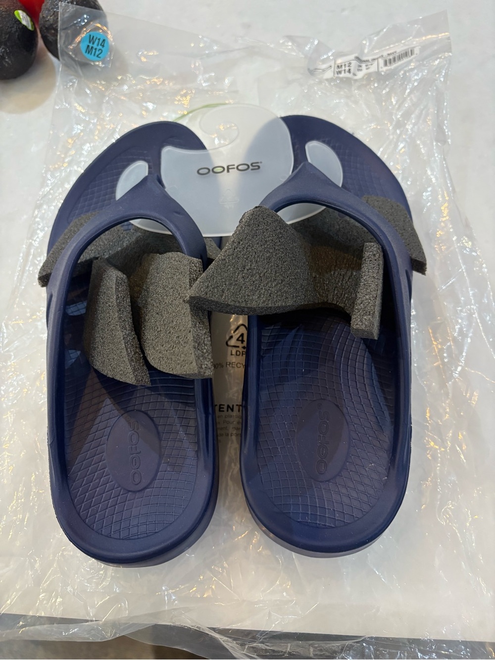 OOFOS Men’s Navy Recovery Sandals
